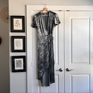Crushed Velvet Hi Low Dress